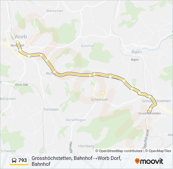 793 Bus Line Map