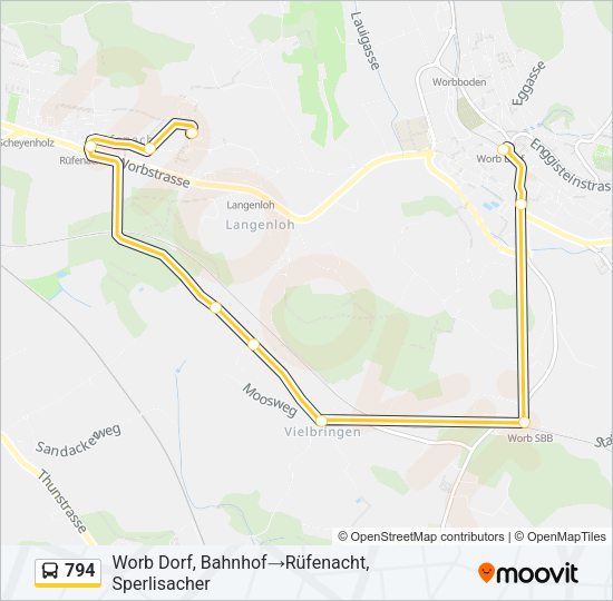 794 Bus Line Map