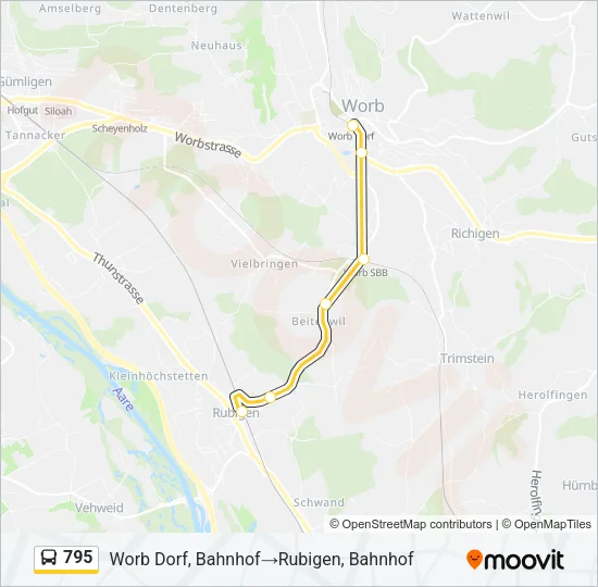 795 Bus Line Map