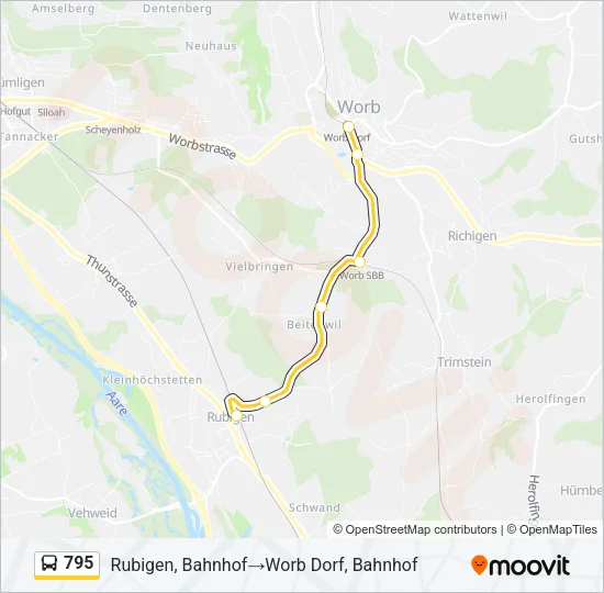 795 Bus Line Map