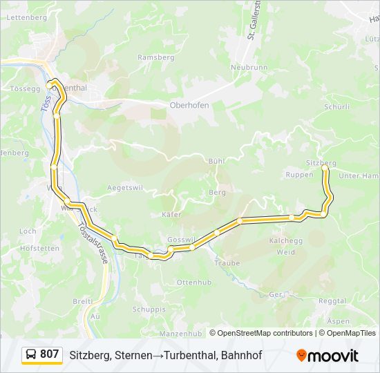 807 Bus Line Map