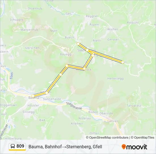 809 Bus Line Map