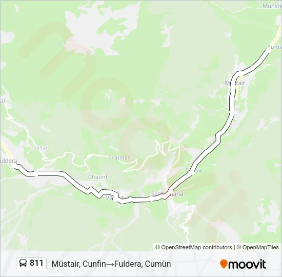 Plan de la ligne 811 de bus