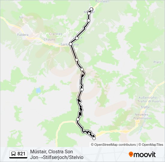821 Bus Line Map