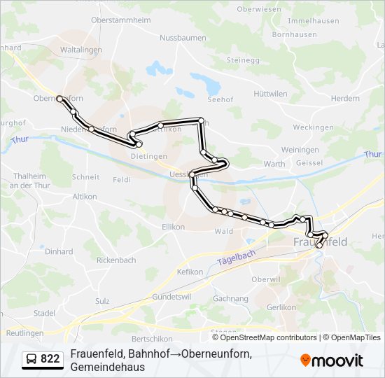 822 Bus Line Map