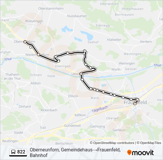 822 Bus Line Map