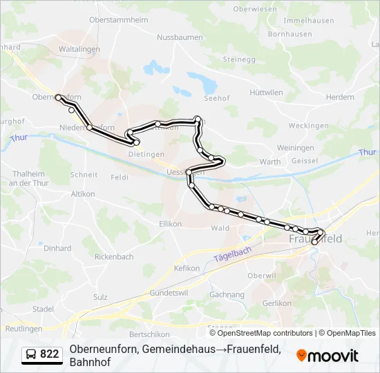 822 Bus Line Map
