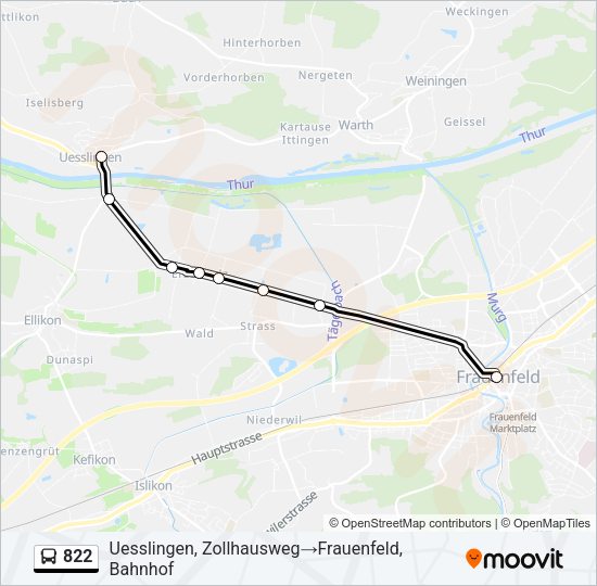 822 Bus Line Map