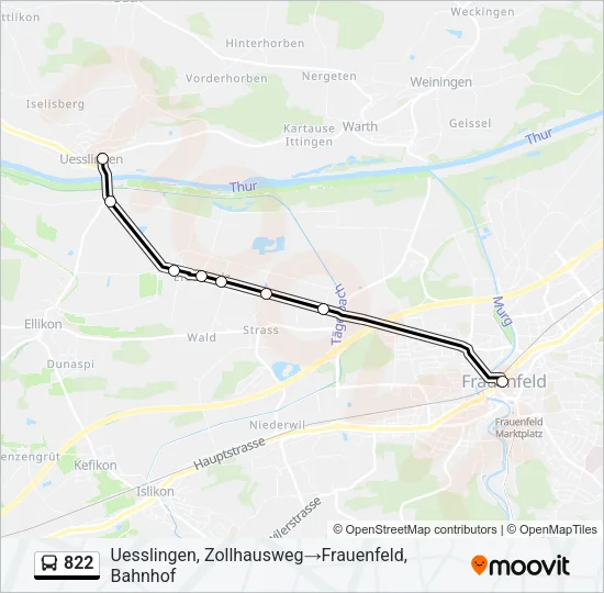 822 Bus Line Map