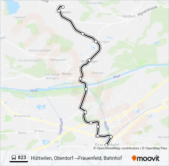 823 Bus Line Map