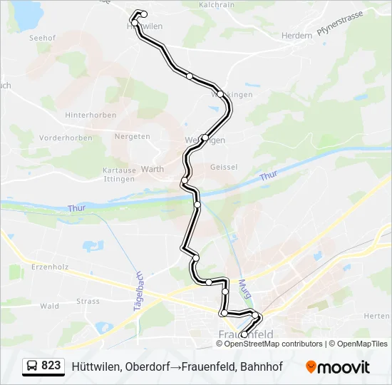 823 Bus Line Map