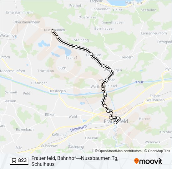 823 Bus Line Map