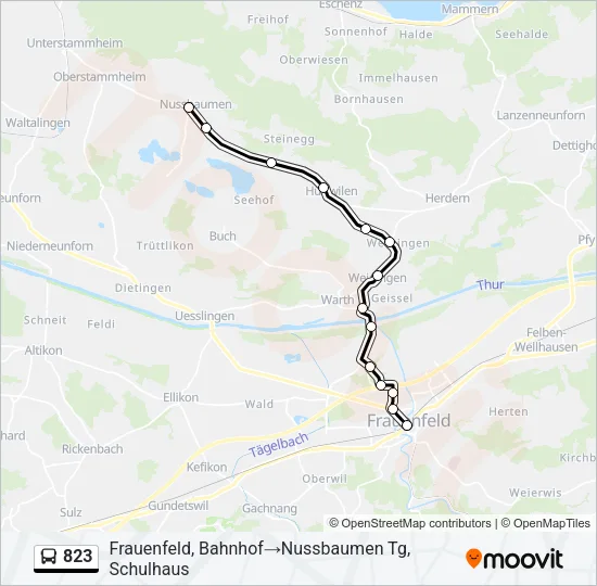 823 Bus Line Map