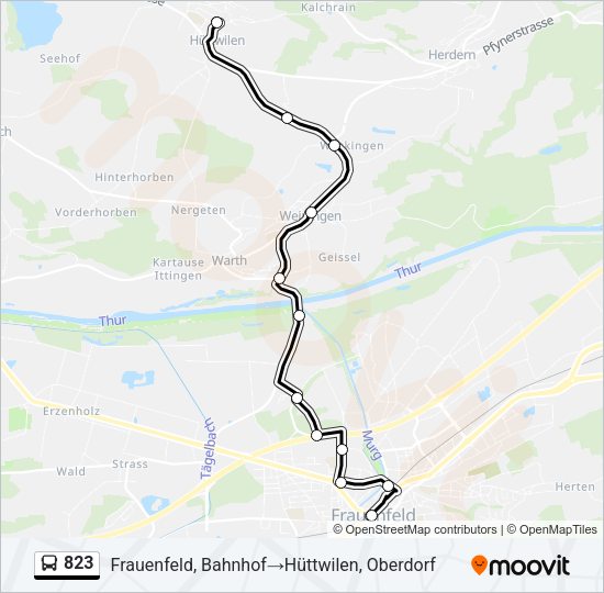 823 Bus Line Map