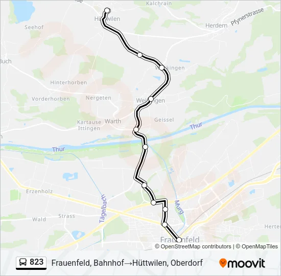 823 Bus Line Map