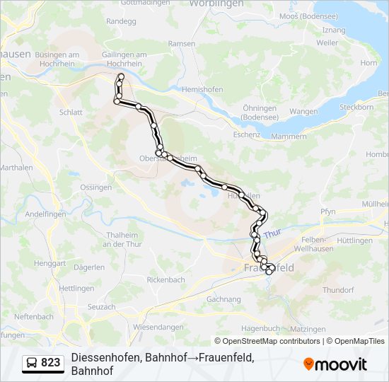 823 Bus Line Map