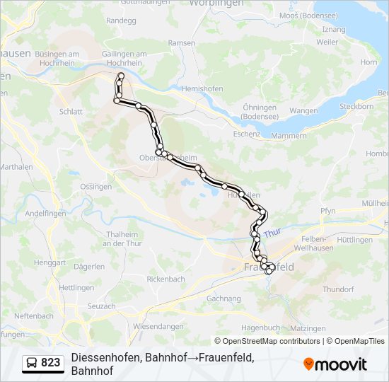 823 Bus Line Map