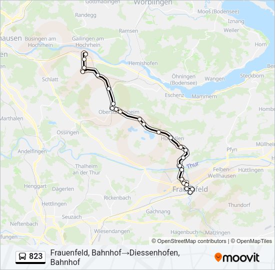 823 Bus Line Map