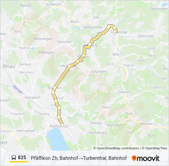 825 Bus Line Map