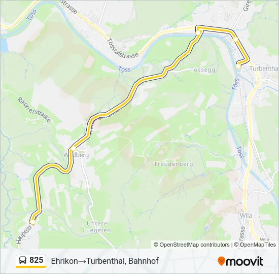 825 Bus Line Map