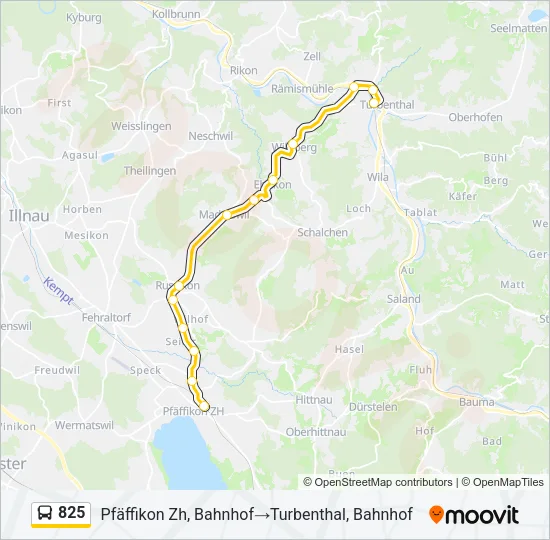 825 Bus Line Map