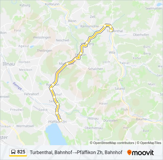 825 Bus Line Map