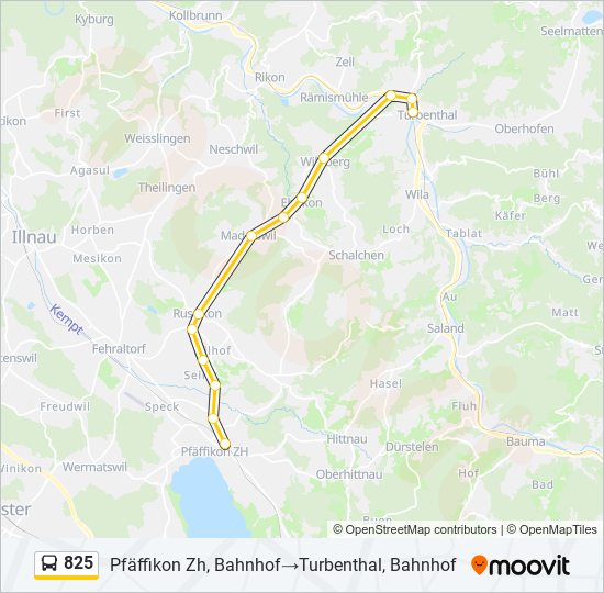 825 bus Line Map