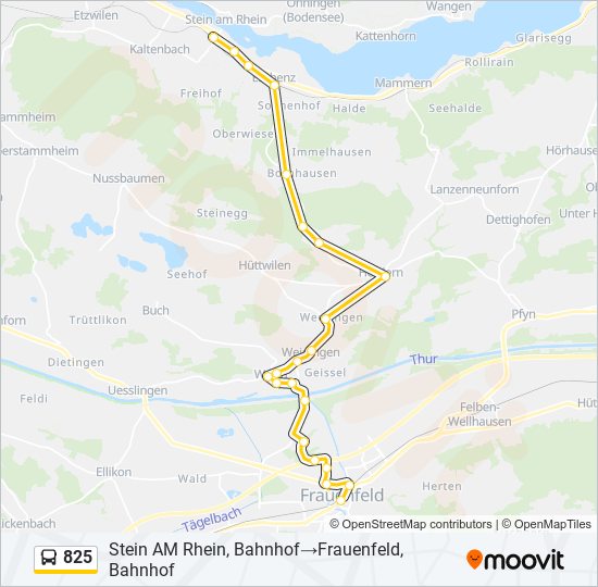 825 bus Line Map