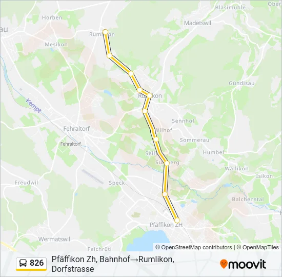 826 Bus Line Map