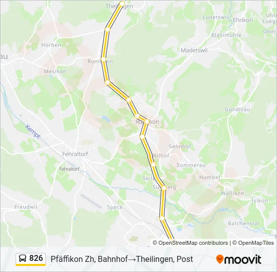 826 Bus Line Map