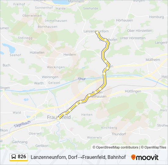 826 Bus Line Map