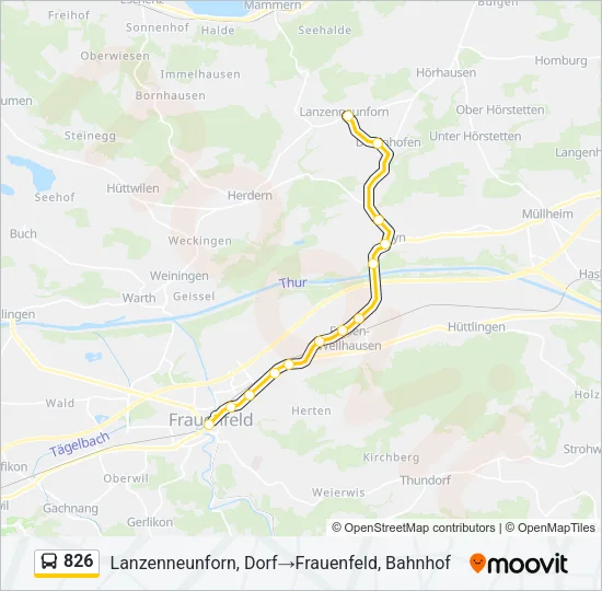 826 Bus Line Map