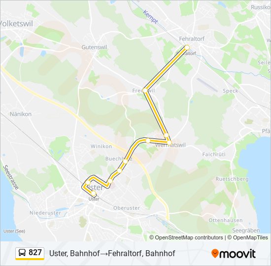 827 bus Line Map