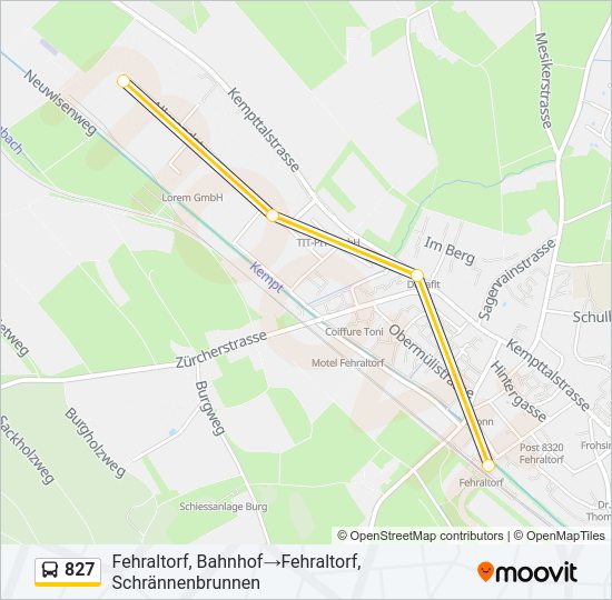827 Bus Line Map