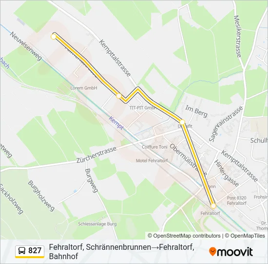 827 Bus Line Map