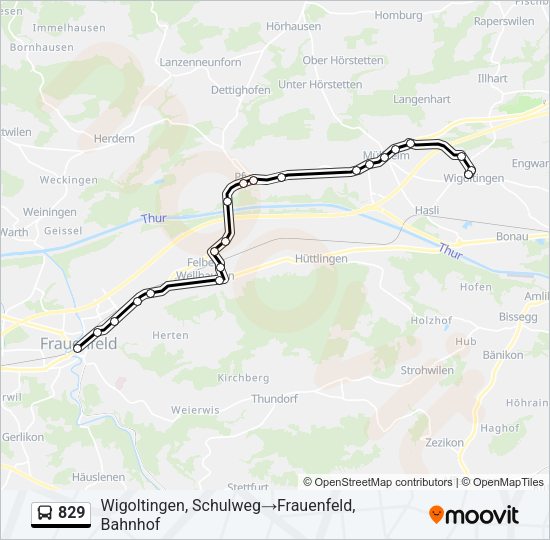 829 Bus Line Map