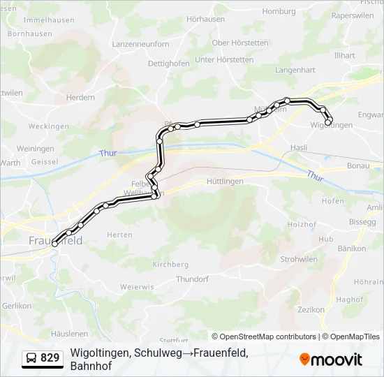 829 Bus Line Map