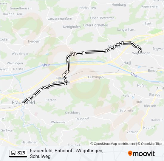 829 Bus Line Map
