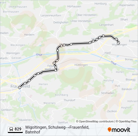 829 Bus Line Map