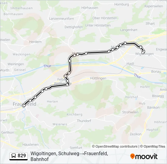 829 Bus Line Map