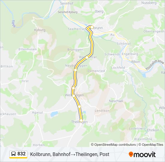832 Bus Line Map