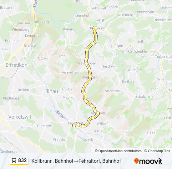 832 Bus Line Map