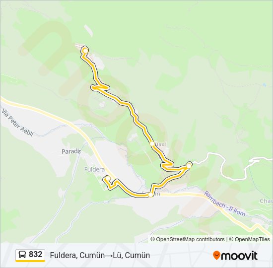 832 Bus Line Map