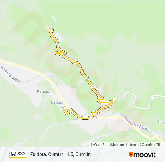 832 Bus Line Map