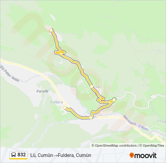 832 Bus Line Map