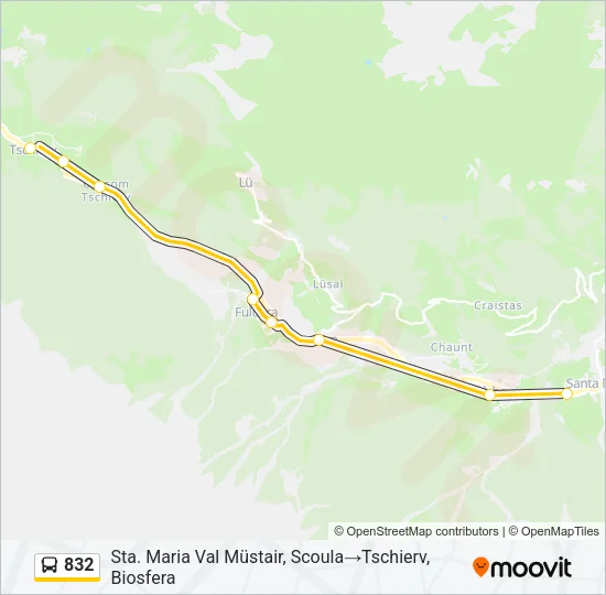 832 Bus Line Map
