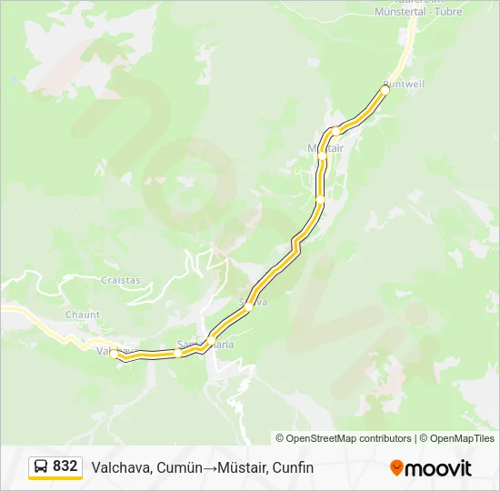 832 Bus Line Map