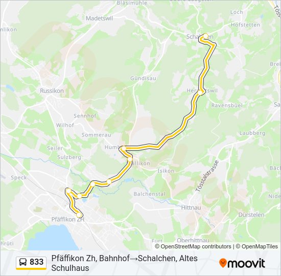 833 Bus Line Map