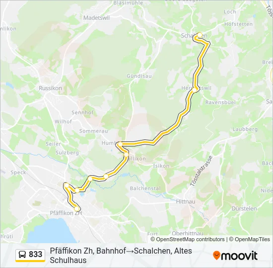 833 Bus Line Map