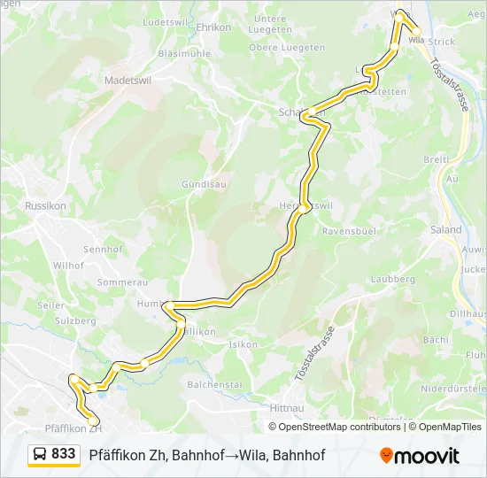 833 Bus Line Map